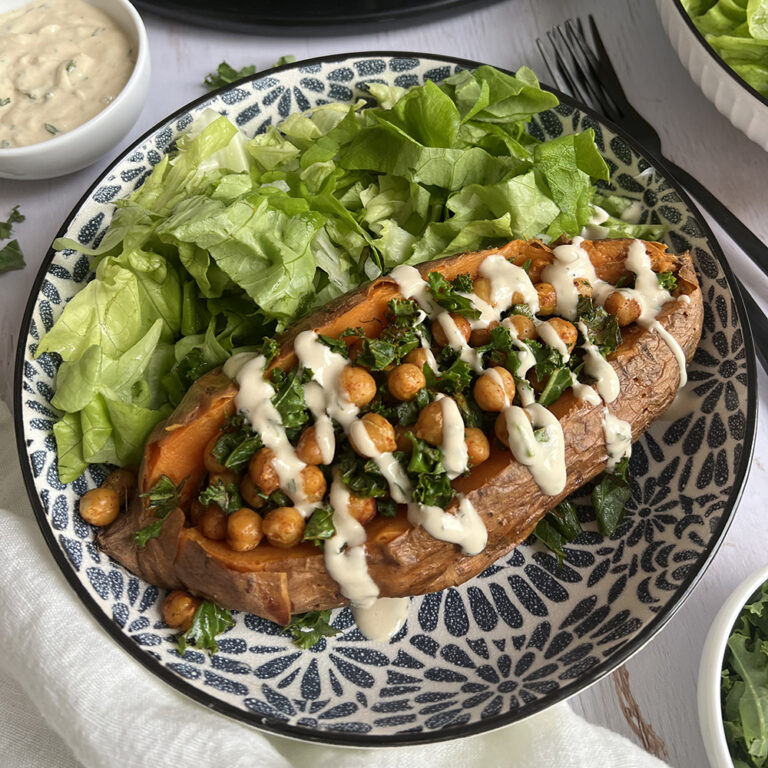 Wat Eet Je Dan Wel Gepofte Zoete Aardappel Gevuld Met Kikkererwten En Boerenkool Wat Eet Je