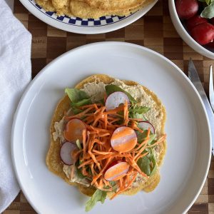 Vegan omelet van kikkererwtenmeel