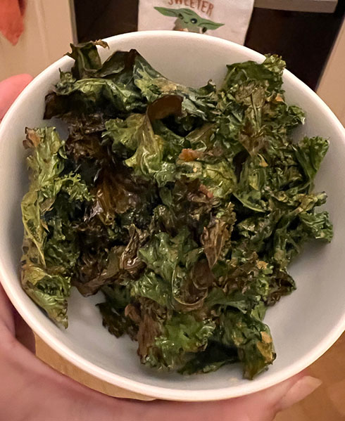 krokante plantaardige boerenkool chips uit de oven