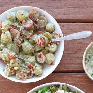 Aardappelsalade met pesto dressing